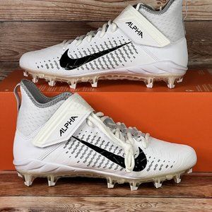 Nike Men’s Alpha Menace Pro 2 White/Wolf Grey AQ3209-100 Football Cleats New